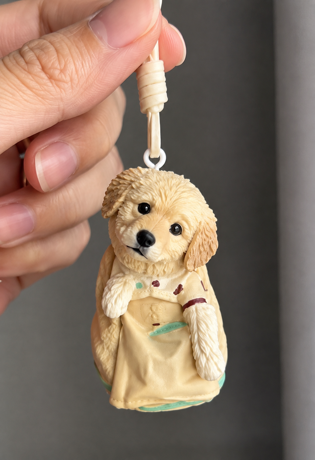 Custom handmade dog bag charm created from a pet photo