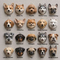 Custom dog portrait charms handmade from pet photos in different dog breeds