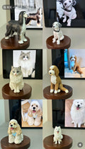 Custom handmade dog and cat figurines created from pet photos