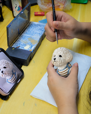 Custom Samoyed pet figurine handmade from a photo
